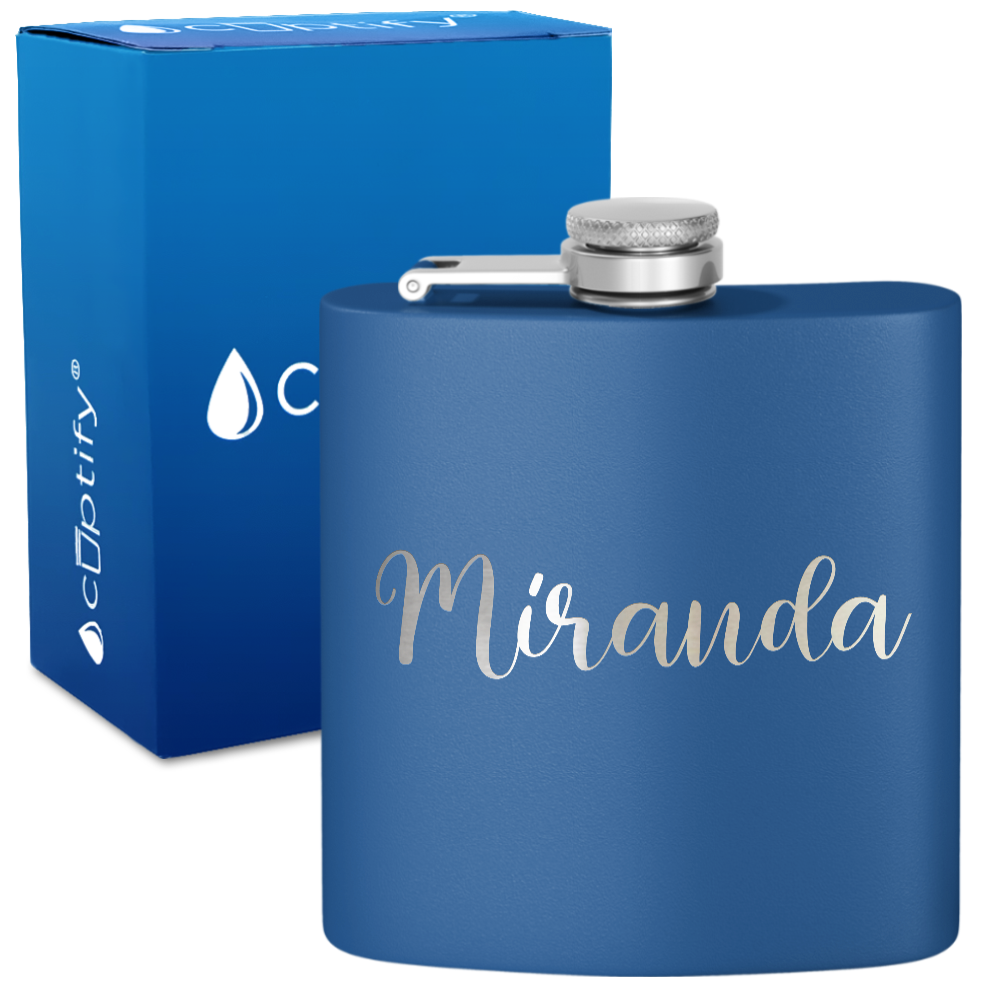 Personalized Miranda Style 6oz Hip Flask