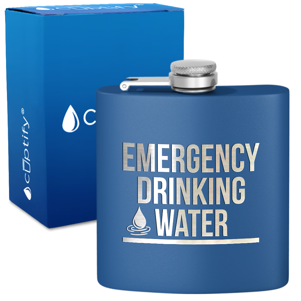 Emergency Drinking Water 6 oz Stainless Steel Hip Flask