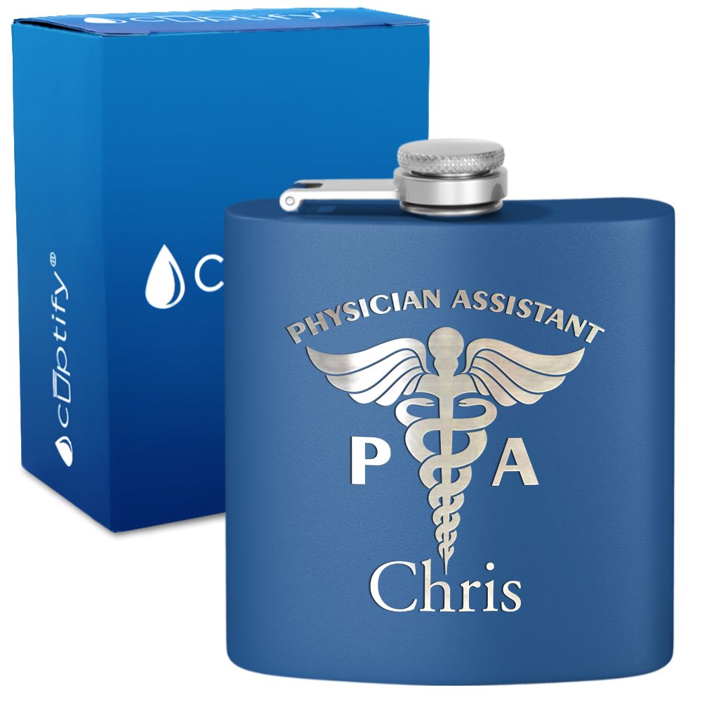 Personalized PA Physician Assistant 6oz Stainless Steel Hip Flask