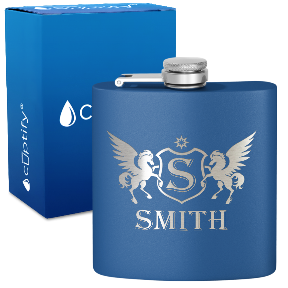 Personalized Pegasus 6oz Hip Flask