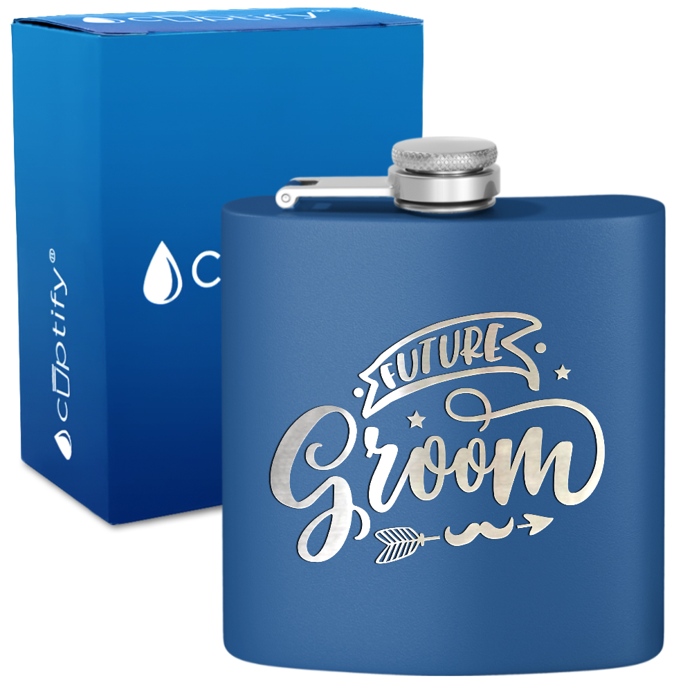 Future Groom 6 oz Stainless Steel Hip Flask