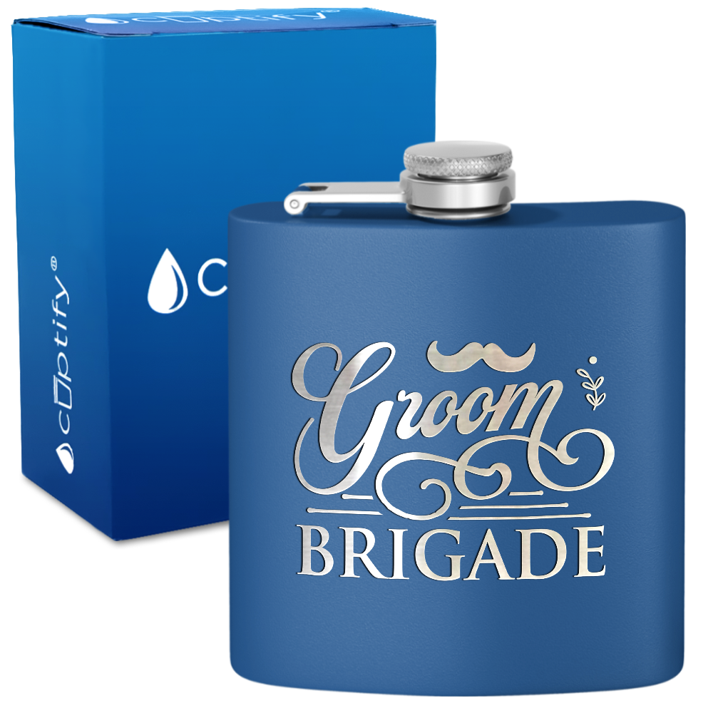 Groom Brigade 6 oz Stainless Steel Hip Flask