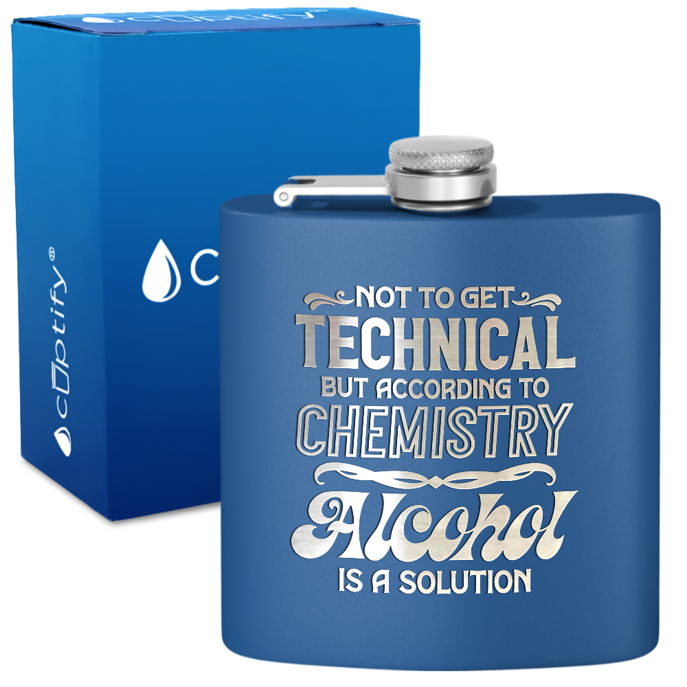 Not To Get Technical 6 oz Stainless Steel Hip Flask