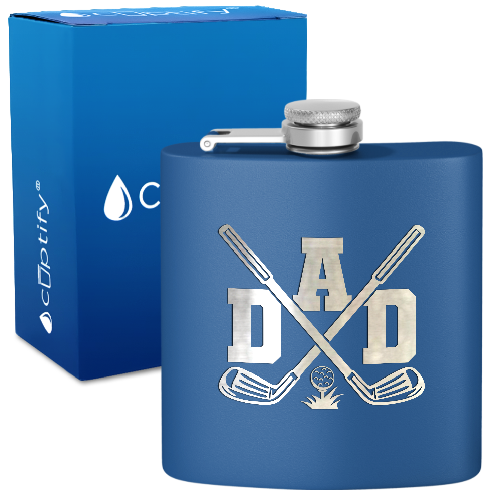 Golf Dad 6oz Stainless Steel Hip Flask