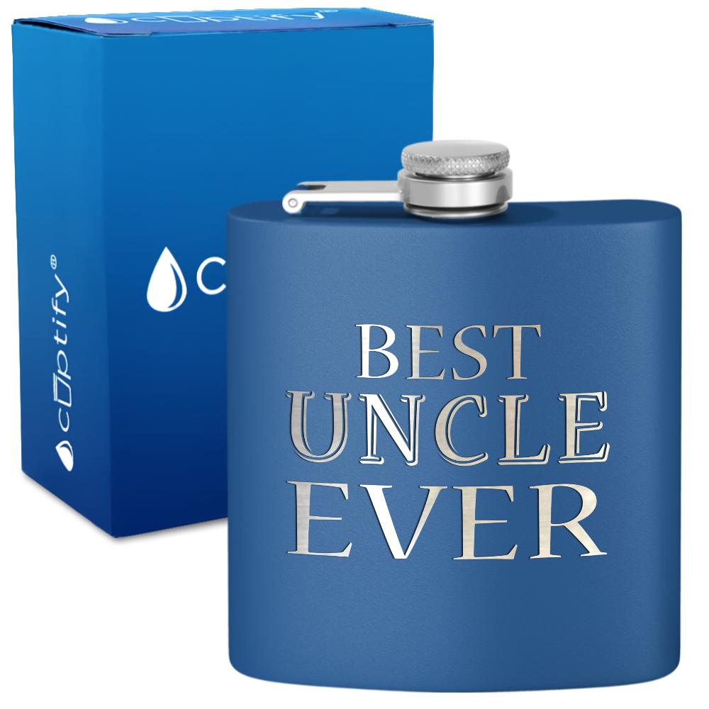 Best Uncle Ever 6oz Stainless Steel Hip Flask