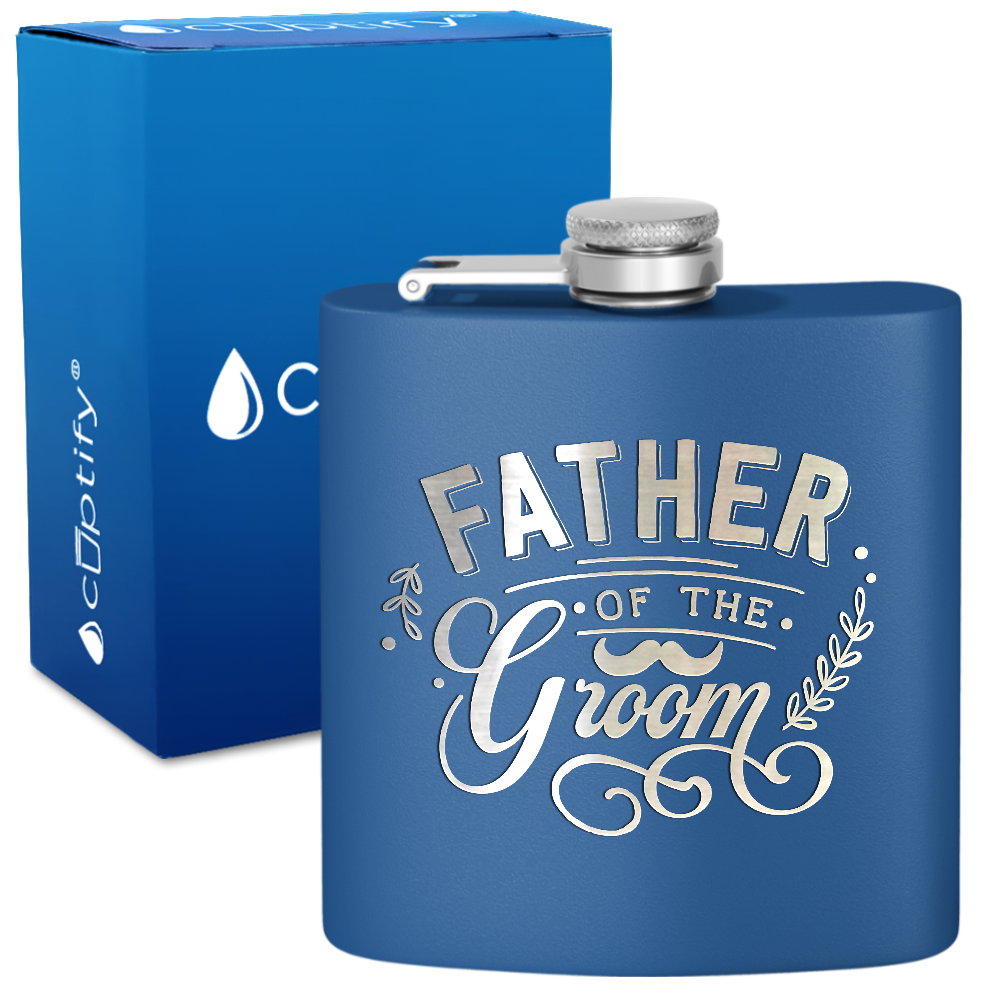 Father of the Groom 6 oz Stainless Steel Hip Flask