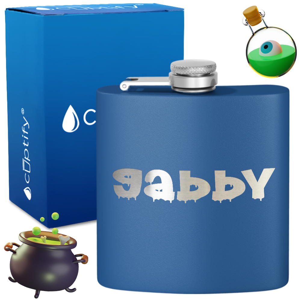Personalized Haunted Halloween Font 6oz Hip Flask