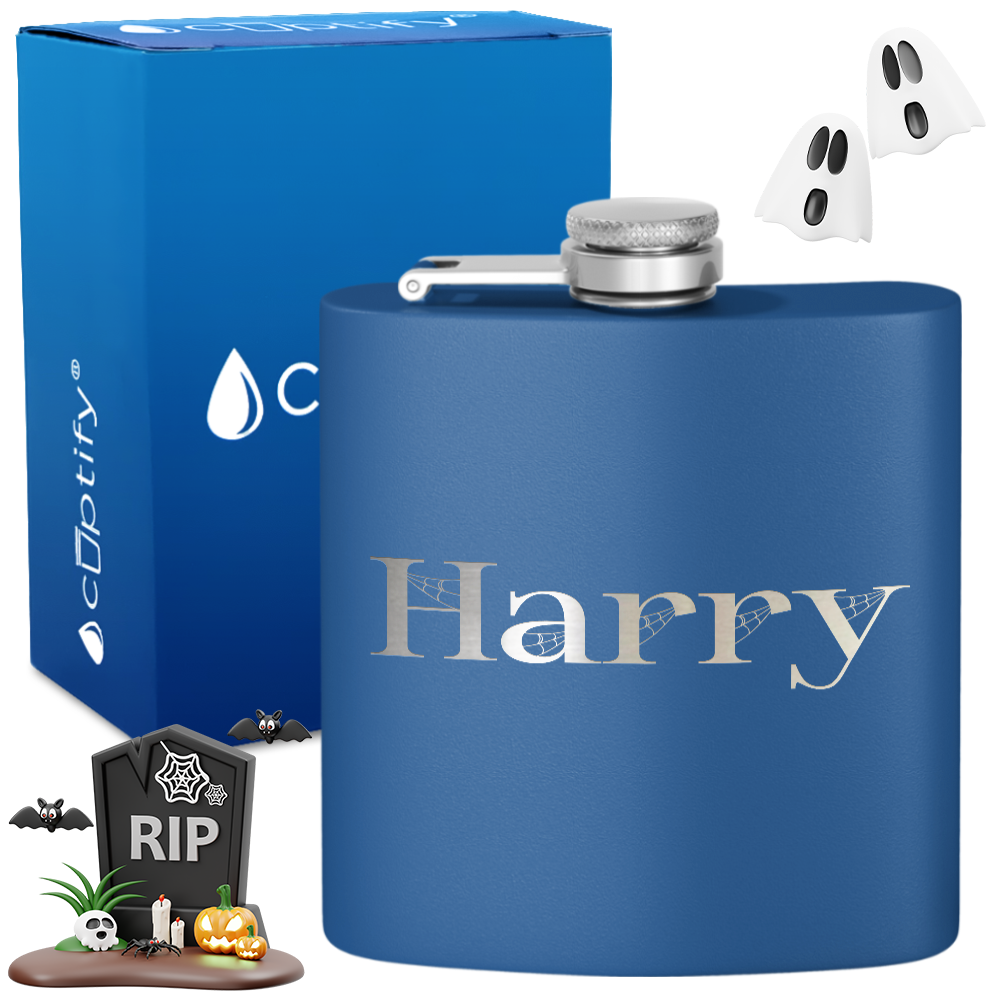 Personalized Wicked Halloween Font 6oz Hip Flask