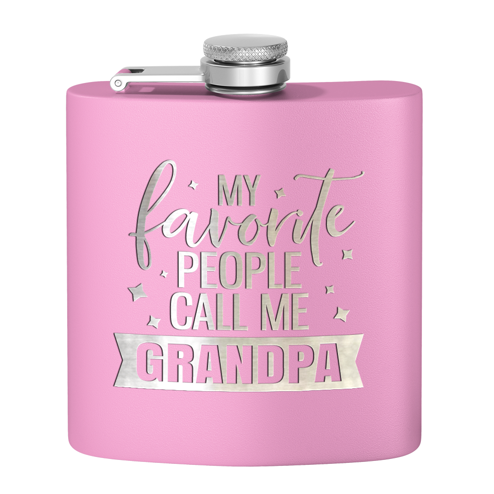Favorite People Grandpa 6 oz Stainless Steel Hip Flask