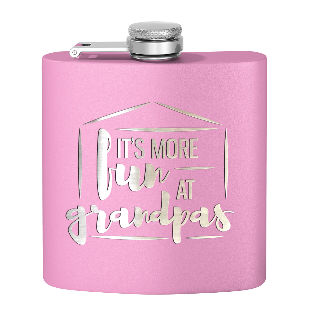 Fun At Grandpas 6 oz Stainless Steel Hip Flask