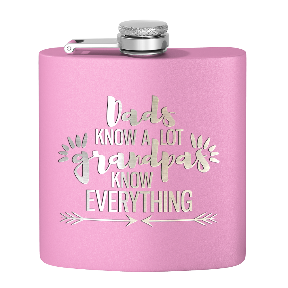 Grandpa Knows 6 oz Stainless Steel Hip Flask