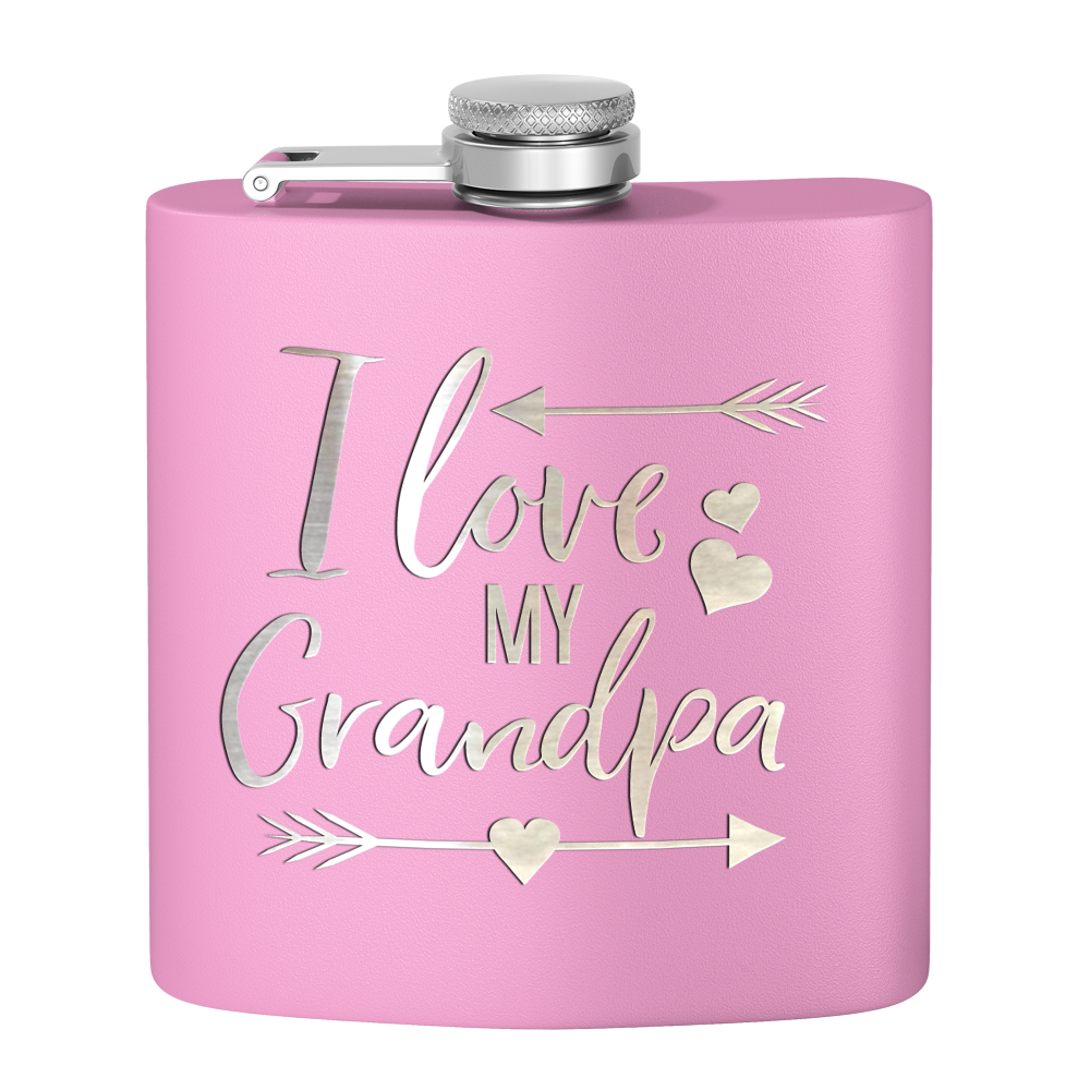 Love Grandpa 6 oz Stainless Steel Hip Flask