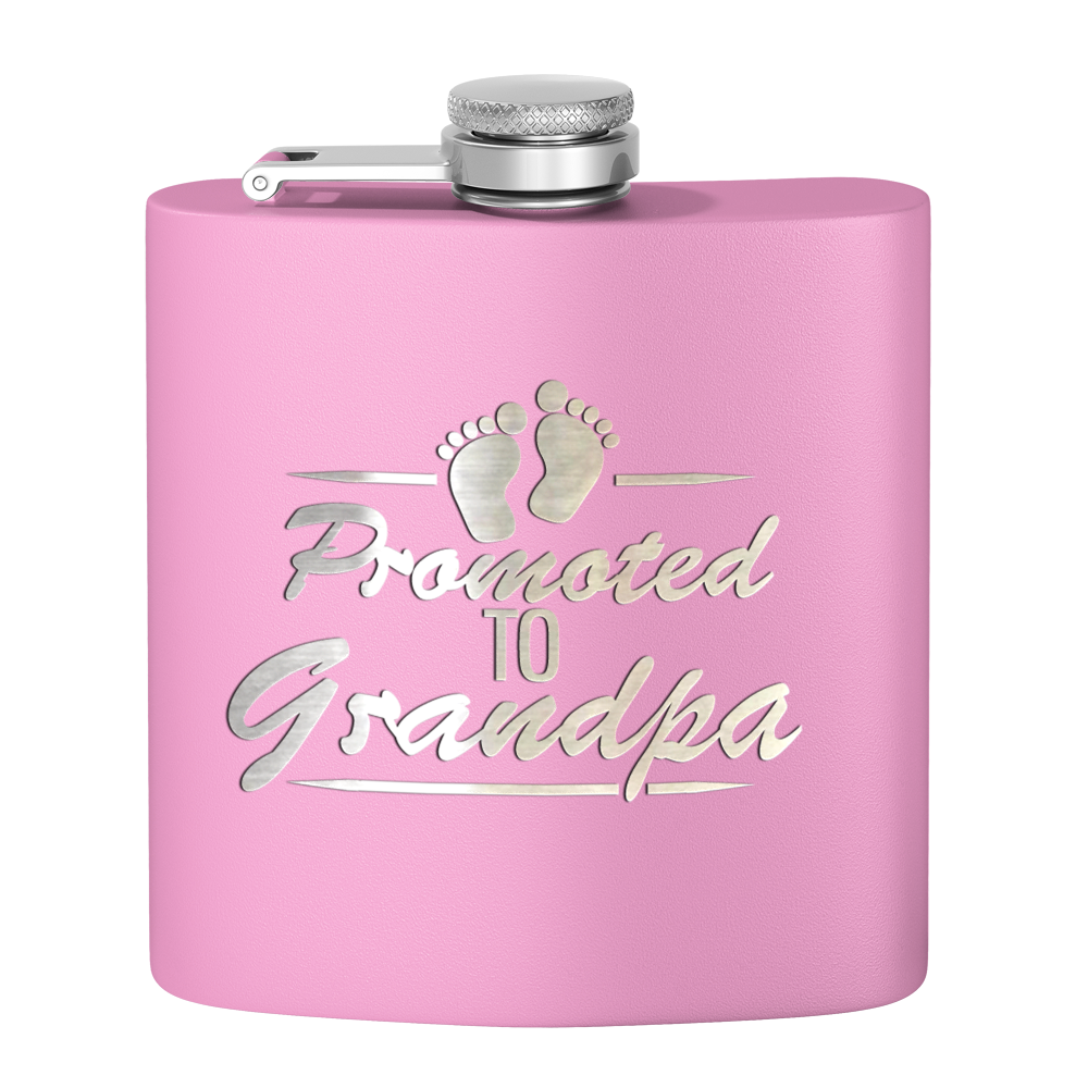 Promoted to Grandpa 6 oz Stainless Steel Hip Flask
