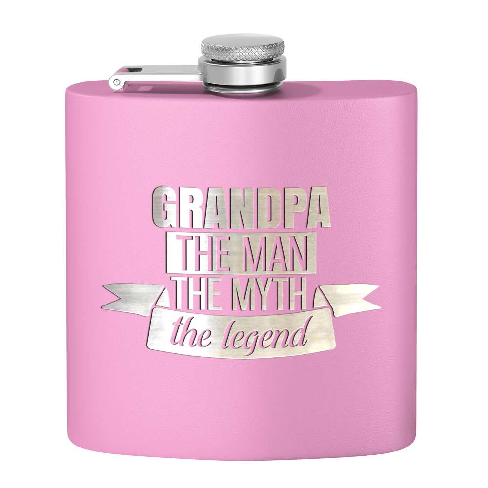 Grandpa The Man 6 oz Stainless Steel Hip Flask