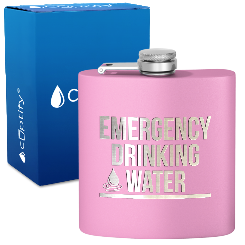 Emergency Drinking Water 6 oz Stainless Steel Hip Flask