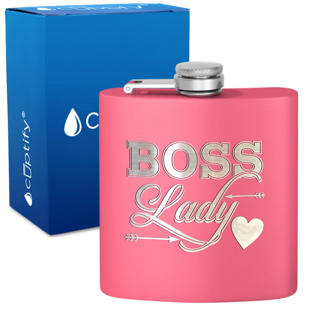 Boss Lady 6oz Stainless Steel Hip Flask