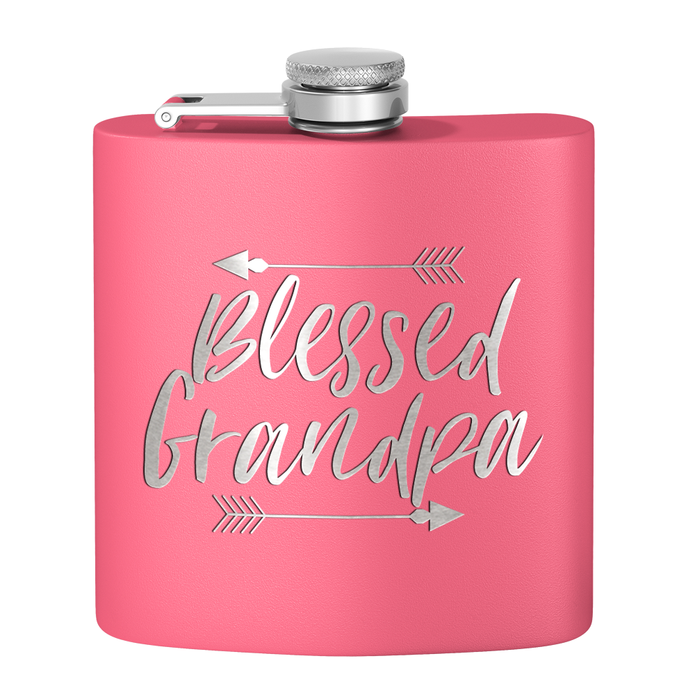 Blessed Grandpa 6 oz Stainless Steel Hip Flask