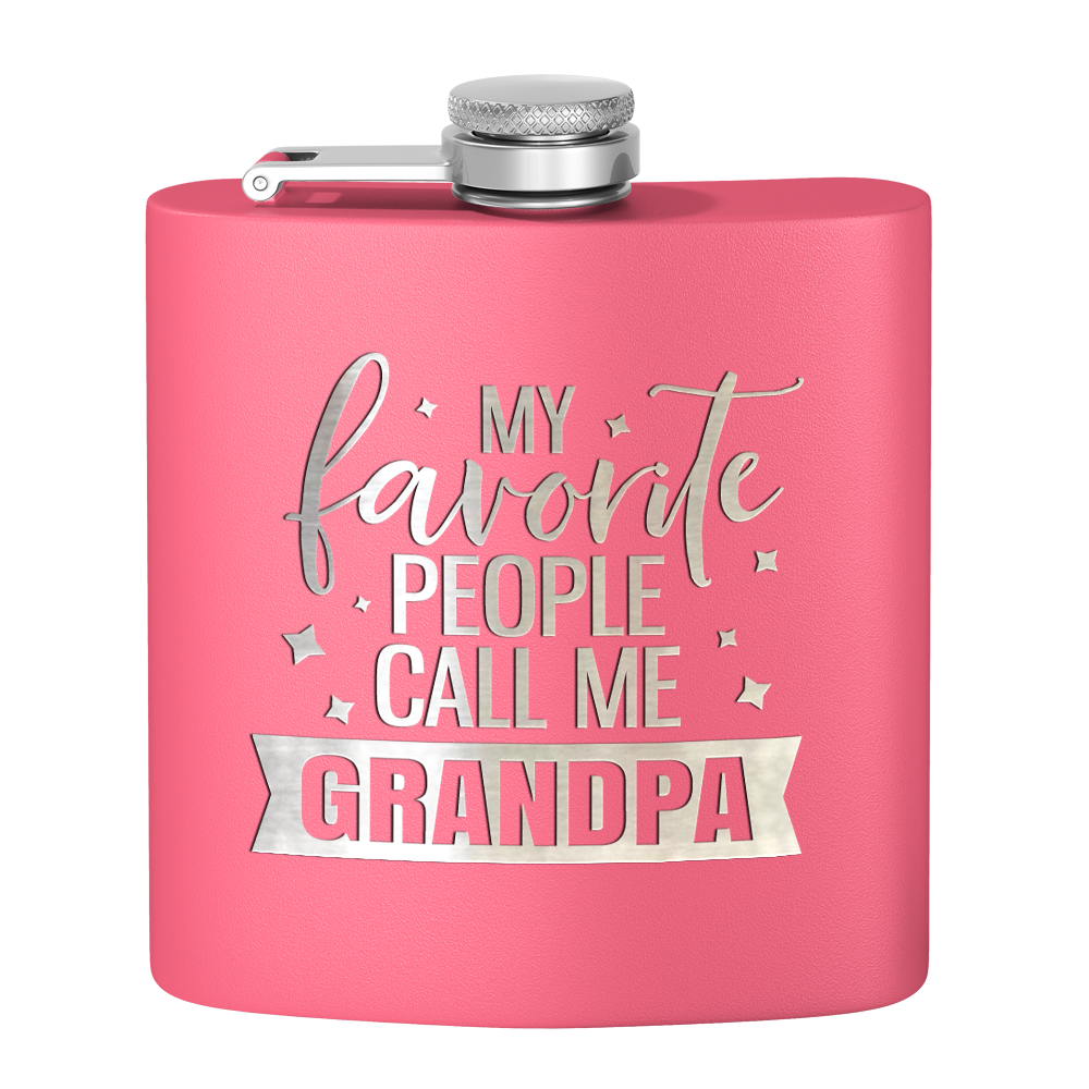 Favorite People Grandpa 6 oz Stainless Steel Hip Flask