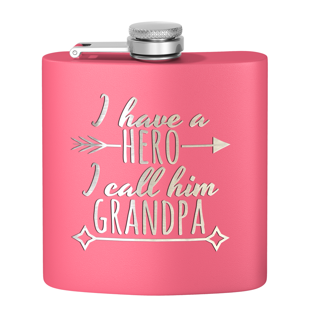 Grandpa Hero 6 oz Stainless Steel Hip Flask