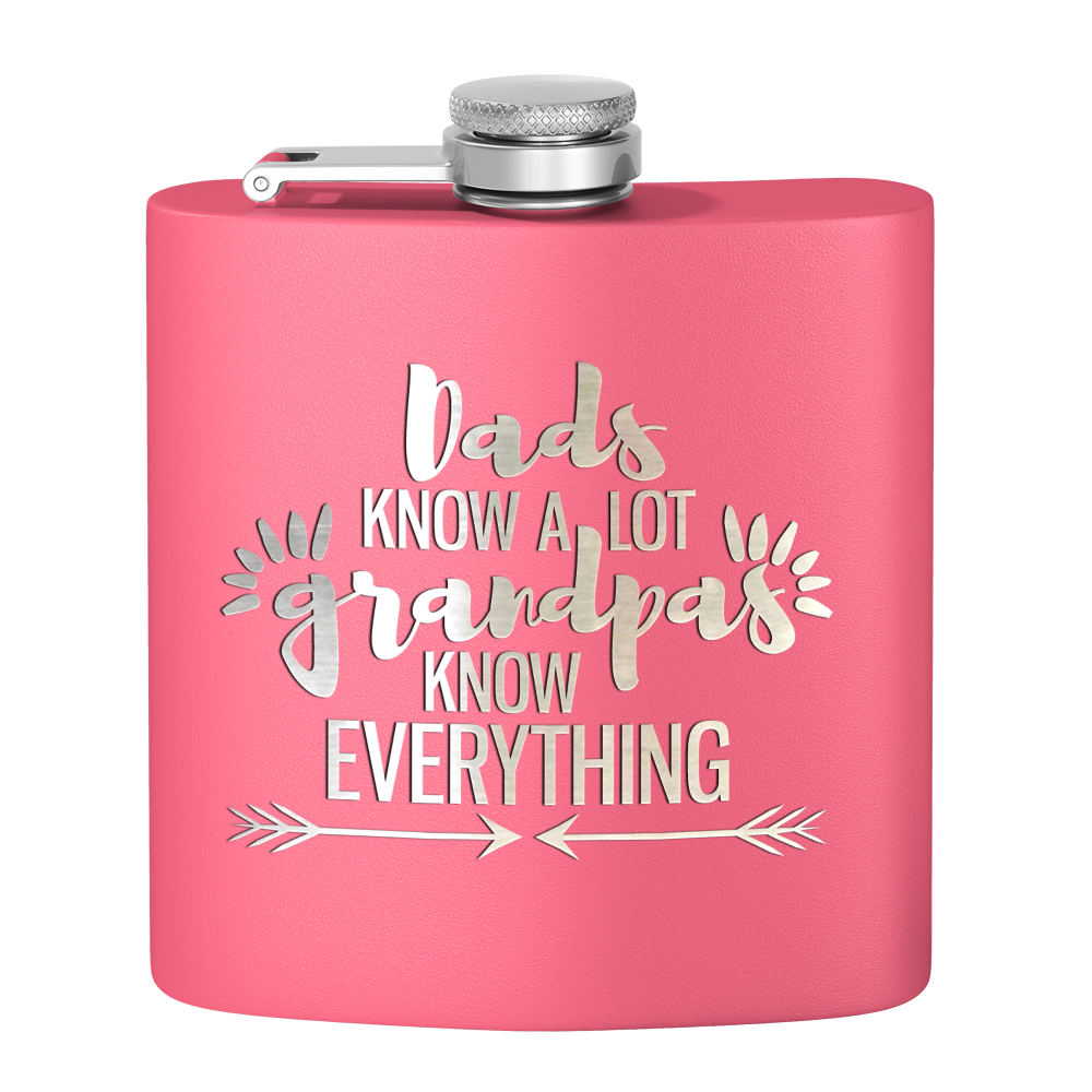 Grandpa Knows 6 oz Stainless Steel Hip Flask