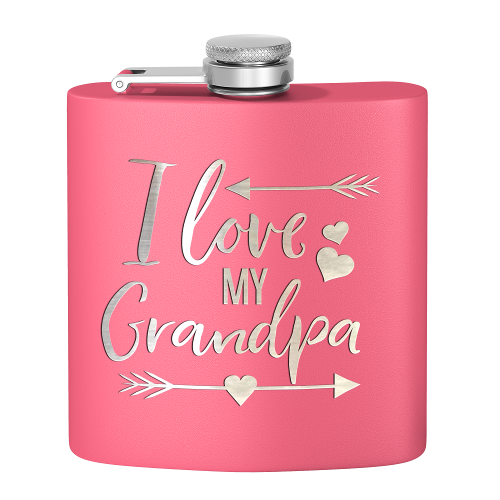 Love Grandpa 6 oz Stainless Steel Hip Flask