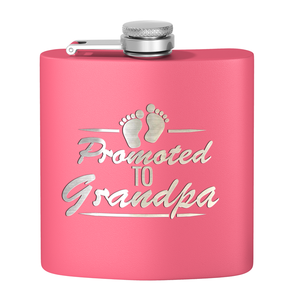 Promoted to Grandpa 6 oz Stainless Steel Hip Flask