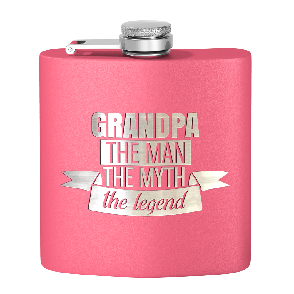 Grandpa The Man 6 oz Stainless Steel Hip Flask