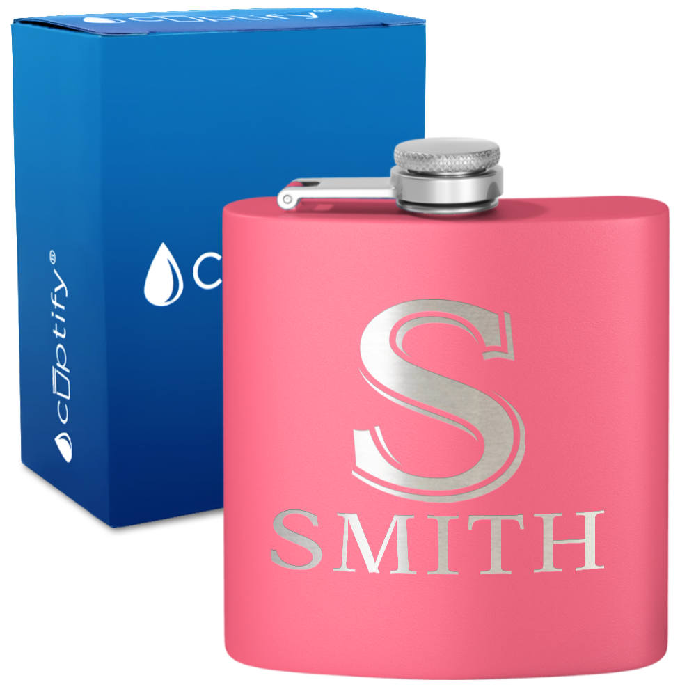 Personalized Monogram Initial and Name 6oz Hip Flask