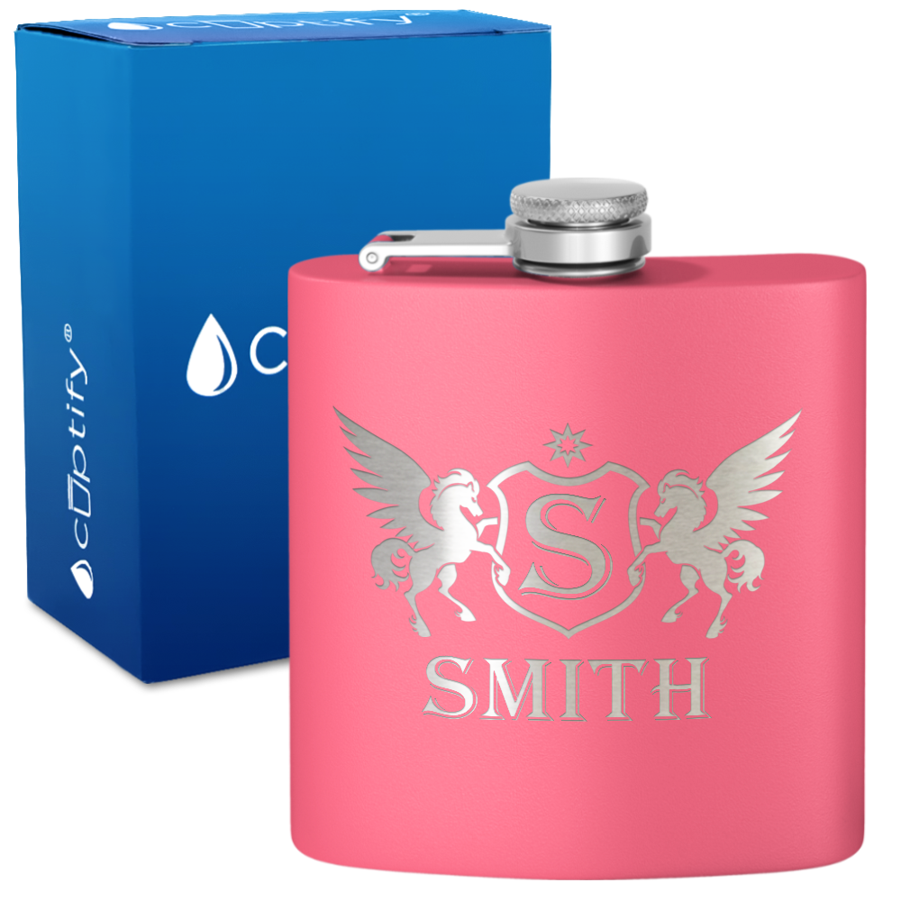Personalized Pegasus 6oz Hip Flask