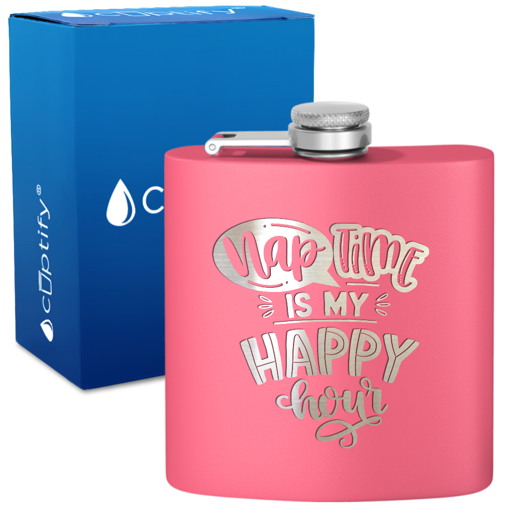 Nap Time 6 oz Stainless Steel Hip Flask