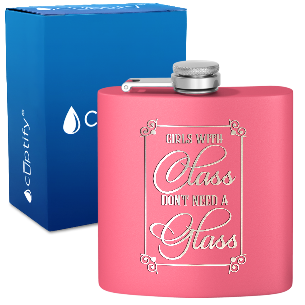 Girls With Class 6 oz Stainless Steel Hip Flask