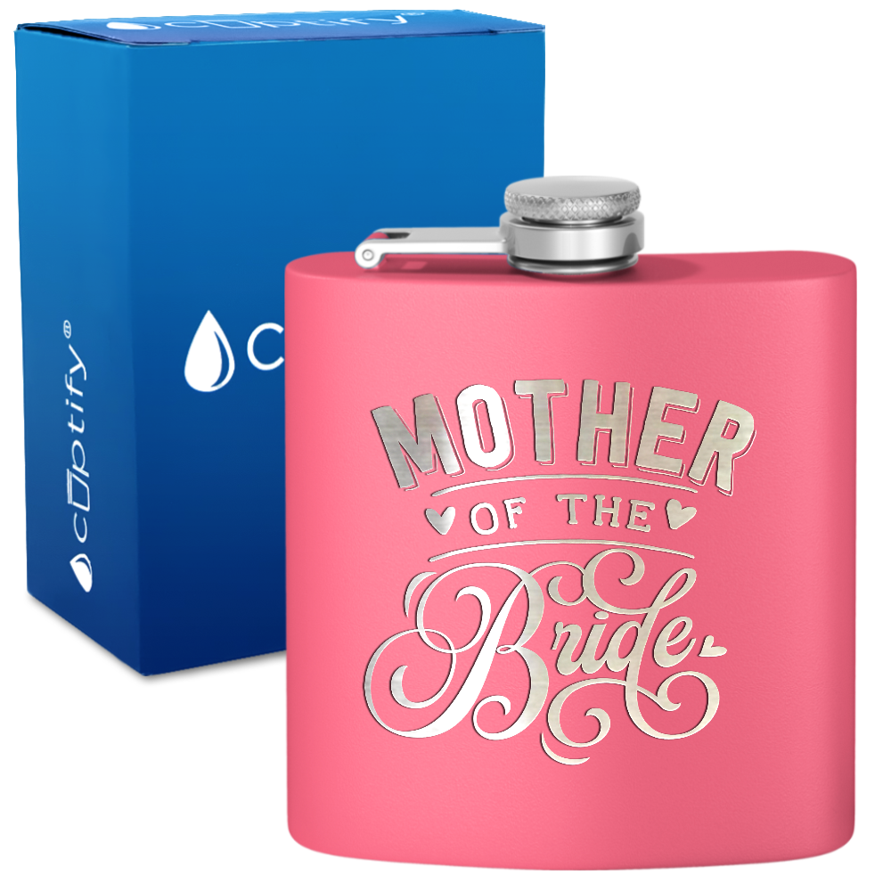 Mother of the Bride 6 oz Stainless Steel Hip Flask