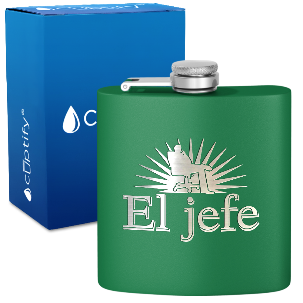 El Jefe 6oz Stainless Steel Hip Flask