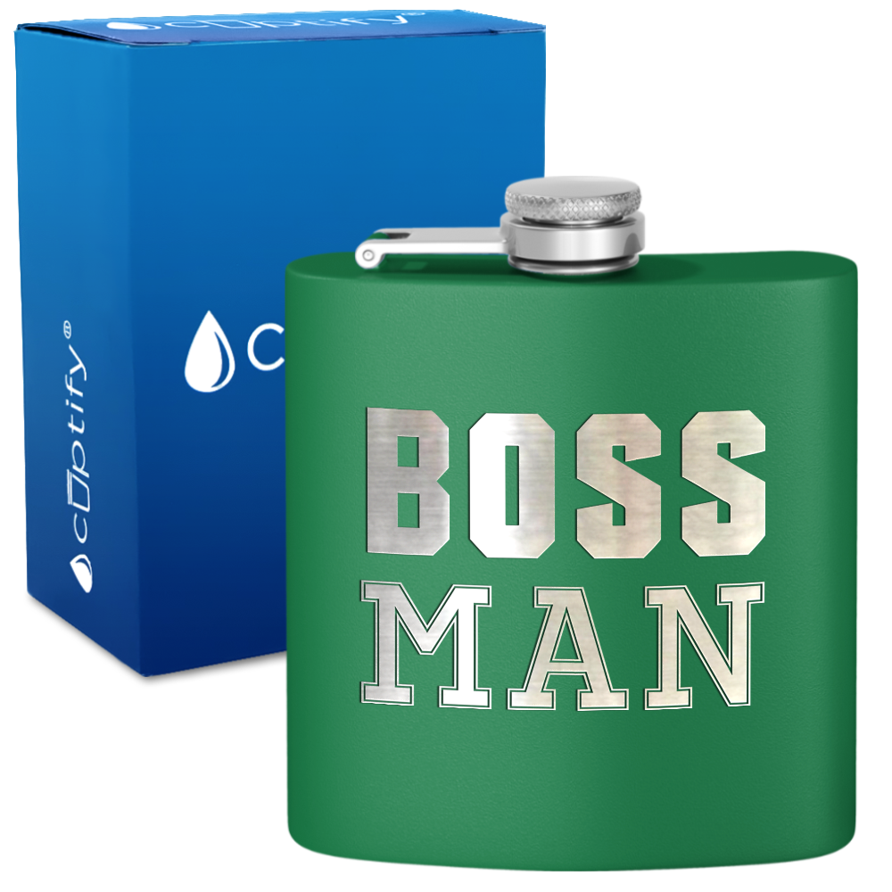 Boss Man 6oz Stainless Steel Hip Flask