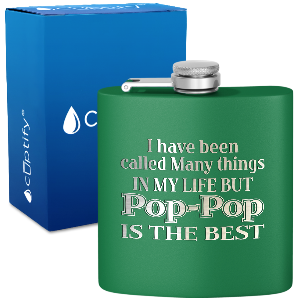 Pop-Pop is the Best 6 oz Stainless Steel Hip Flask