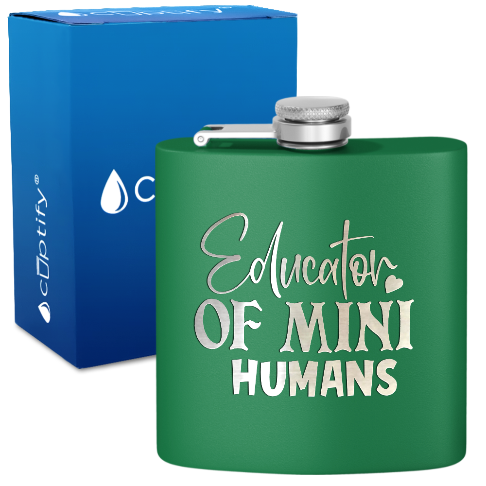Educator Of Mini Humans 6oz Stainless Steel Hip Flask