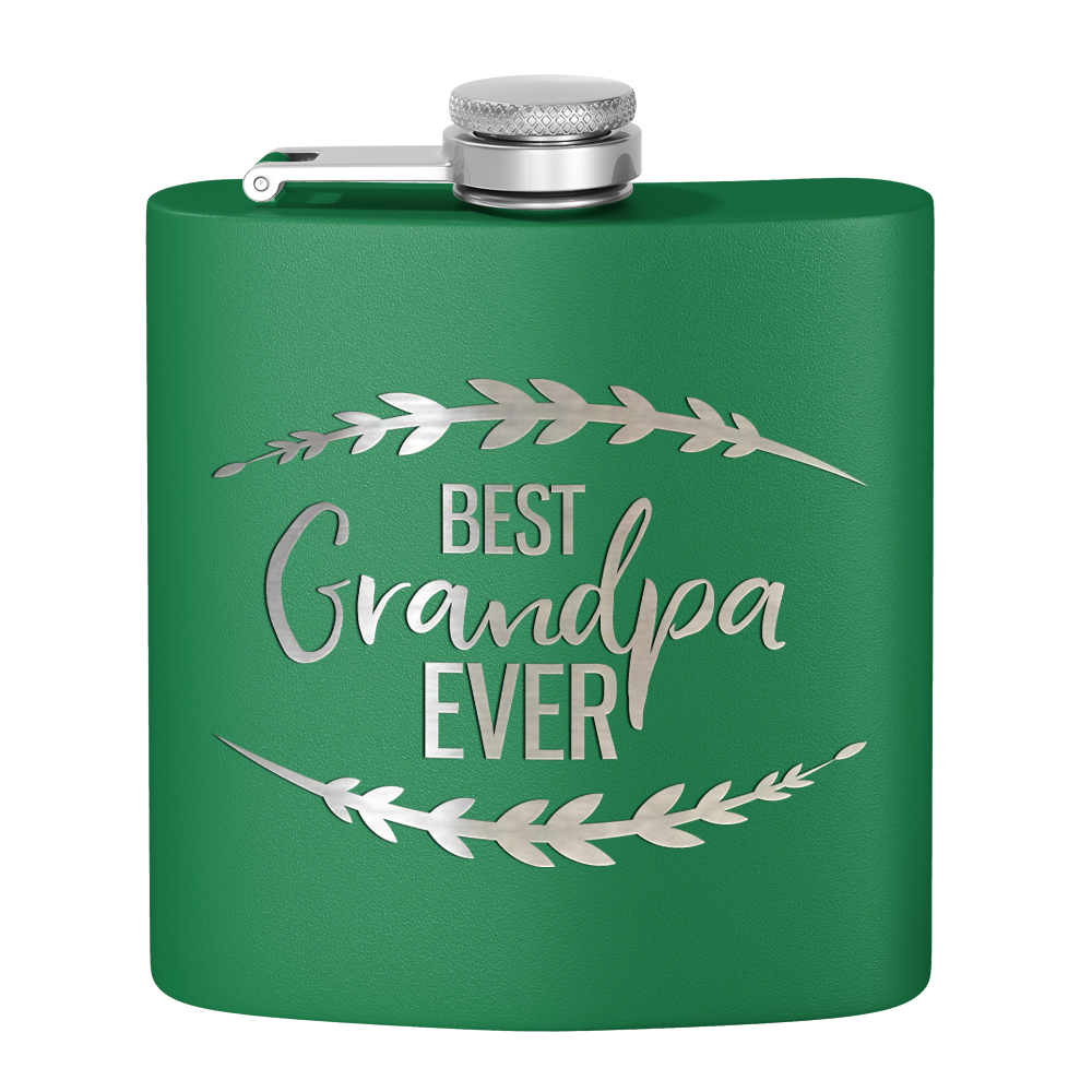 Best Grandpa Ever 6 oz Stainless Steel Hip Flask