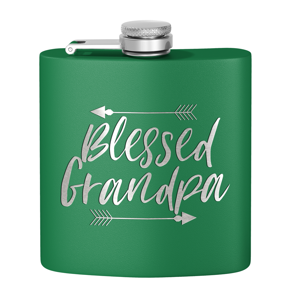 Blessed Grandpa 6 oz Stainless Steel Hip Flask