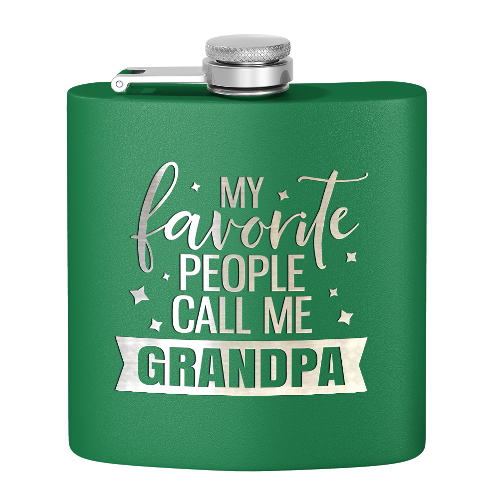 Favorite People Grandpa 6 oz Stainless Steel Hip Flask