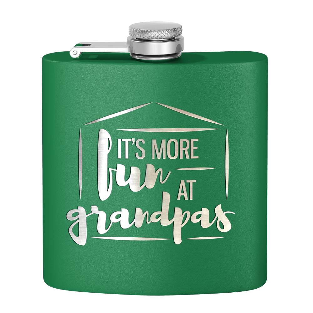 Fun At Grandpas 6 oz Stainless Steel Hip Flask