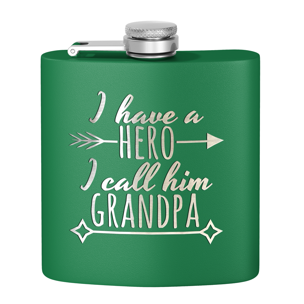 Grandpa Hero 6 oz Stainless Steel Hip Flask