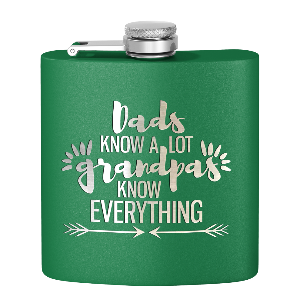 Grandpa Knows 6 oz Stainless Steel Hip Flask