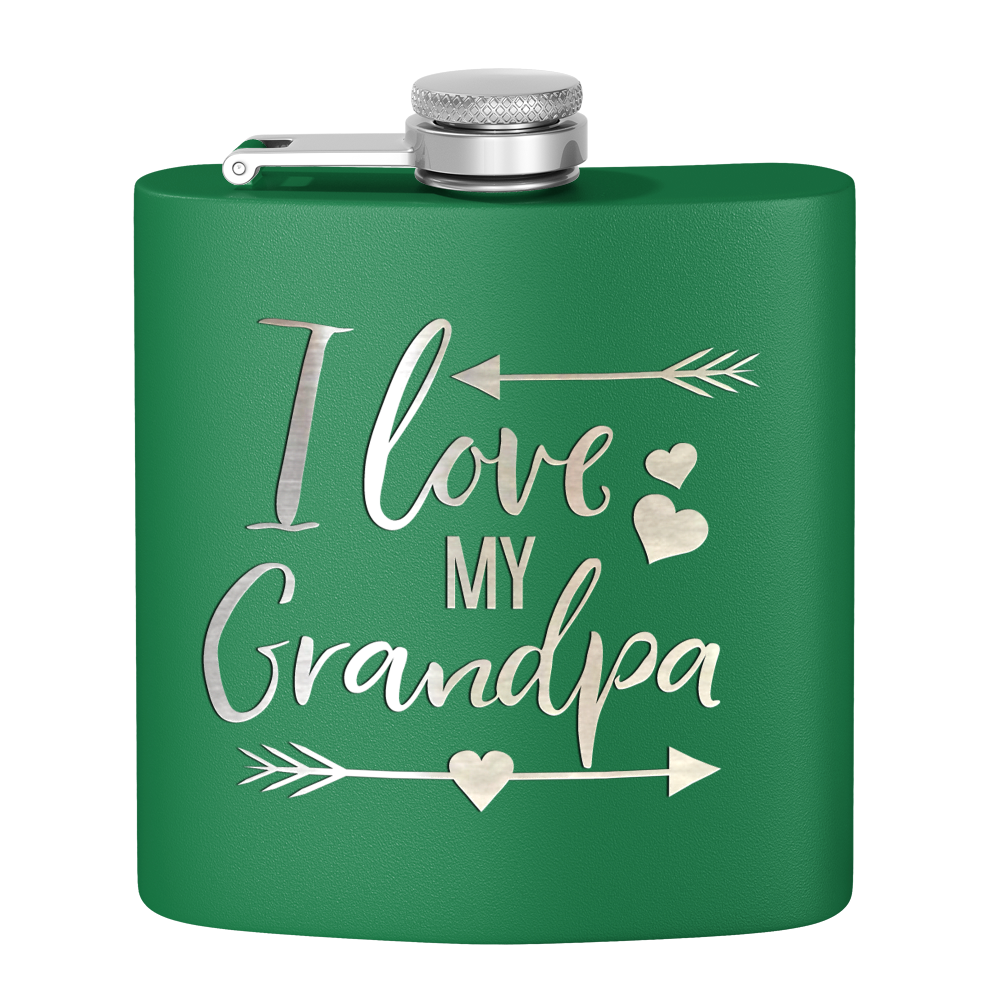 Love Grandpa 6 oz Stainless Steel Hip Flask