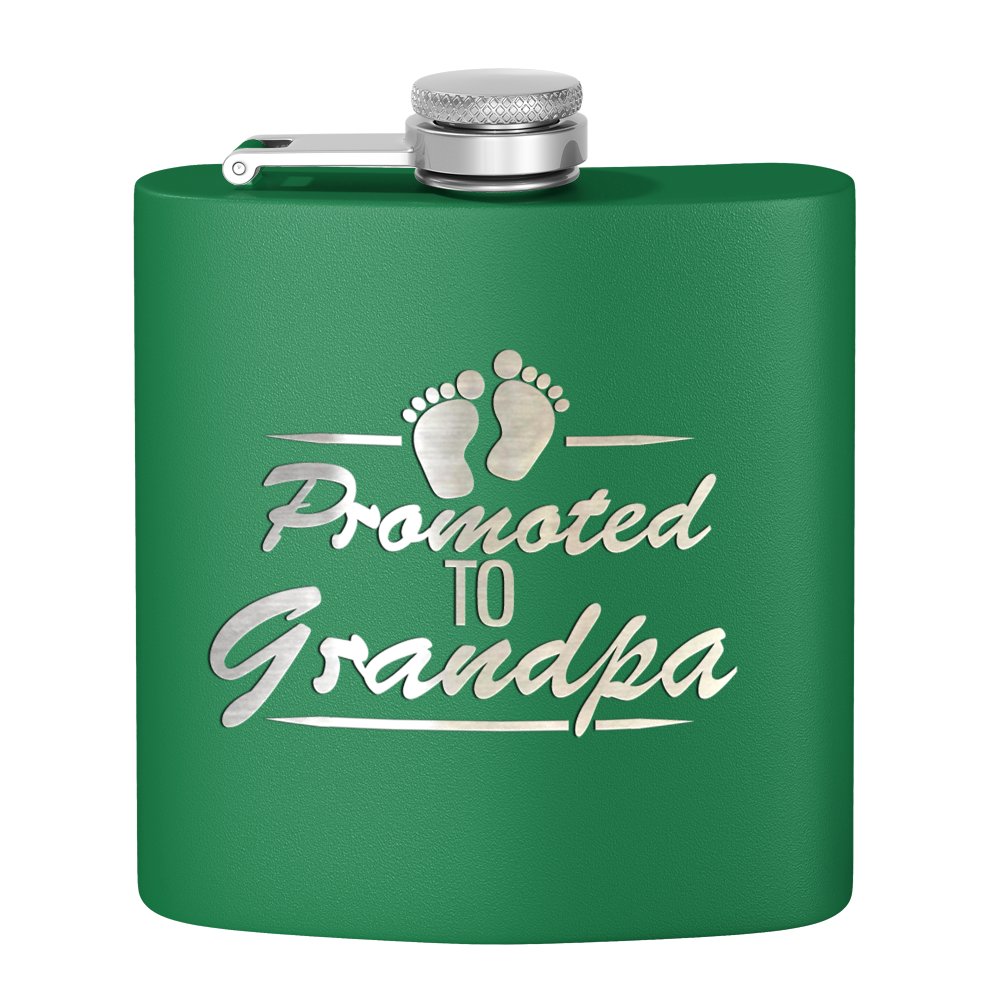 Promoted to Grandpa 6 oz Stainless Steel Hip Flask