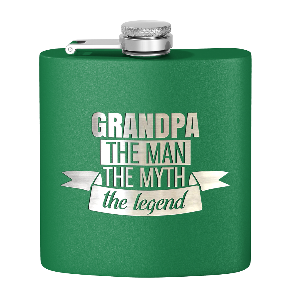Grandpa The Man 6 oz Stainless Steel Hip Flask
