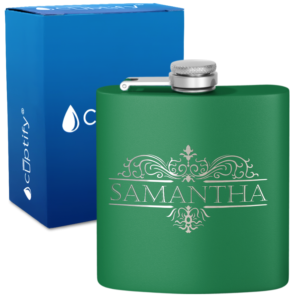 Personalized Vestige Design 6oz Hip Flask