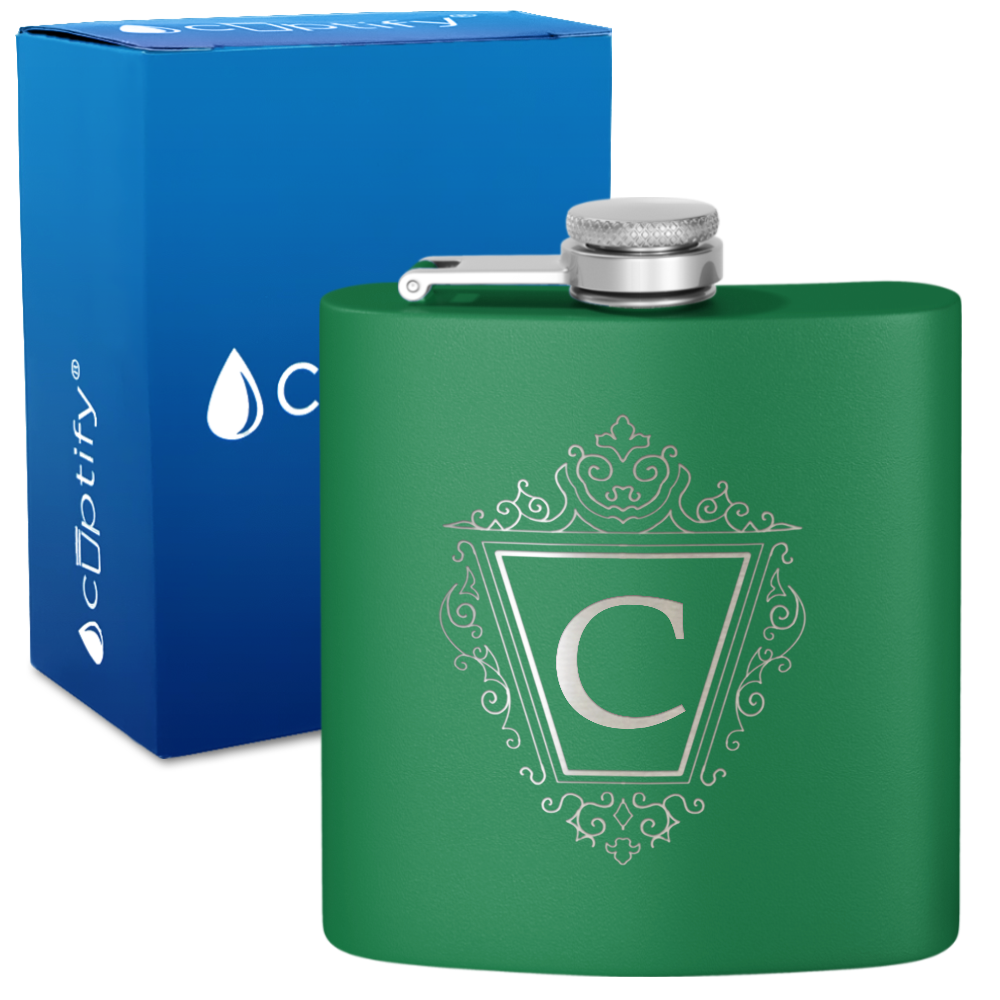 Personalized Classic Crest 6oz Hip Flask