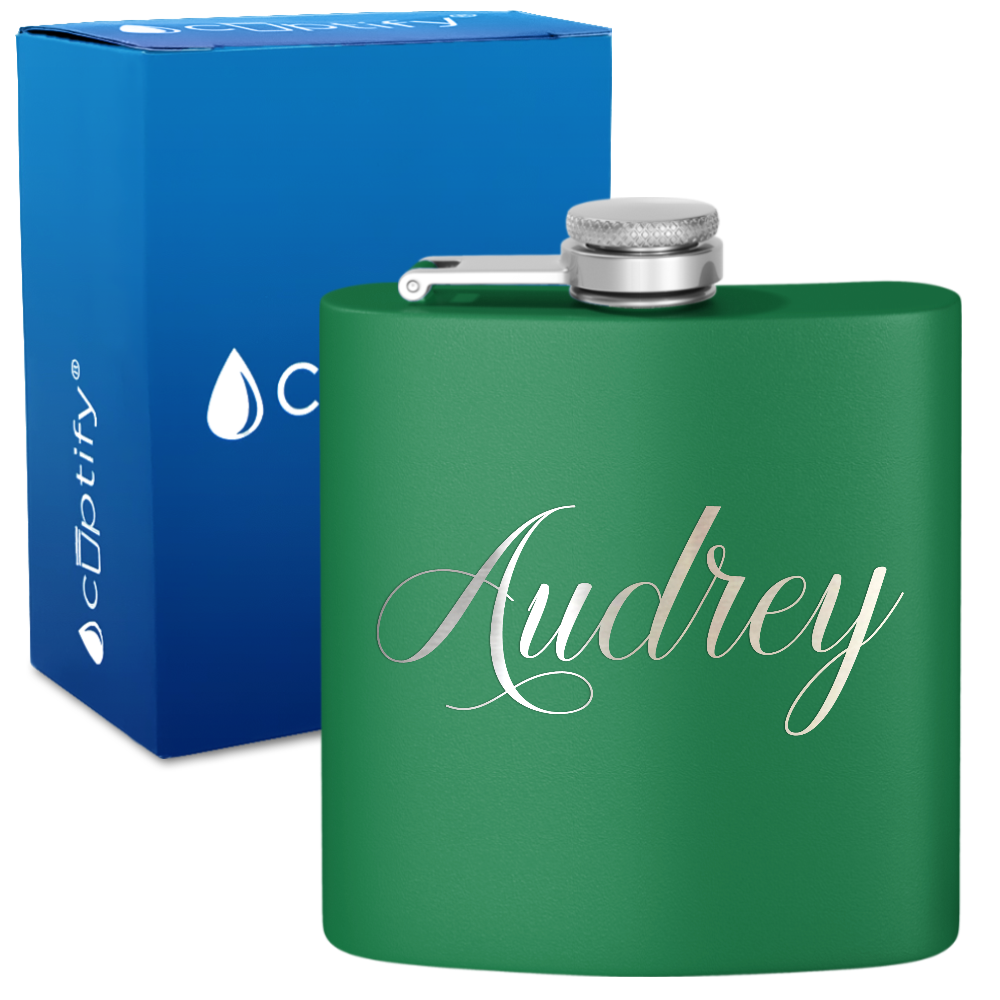 Personalized Audrey Style 6oz Hip Flask