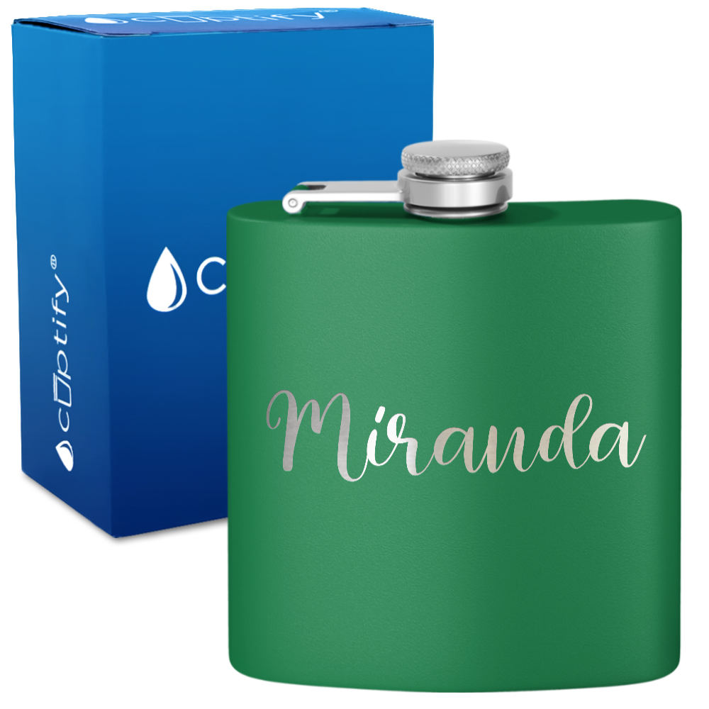 Personalized Miranda Style 6oz Hip Flask
