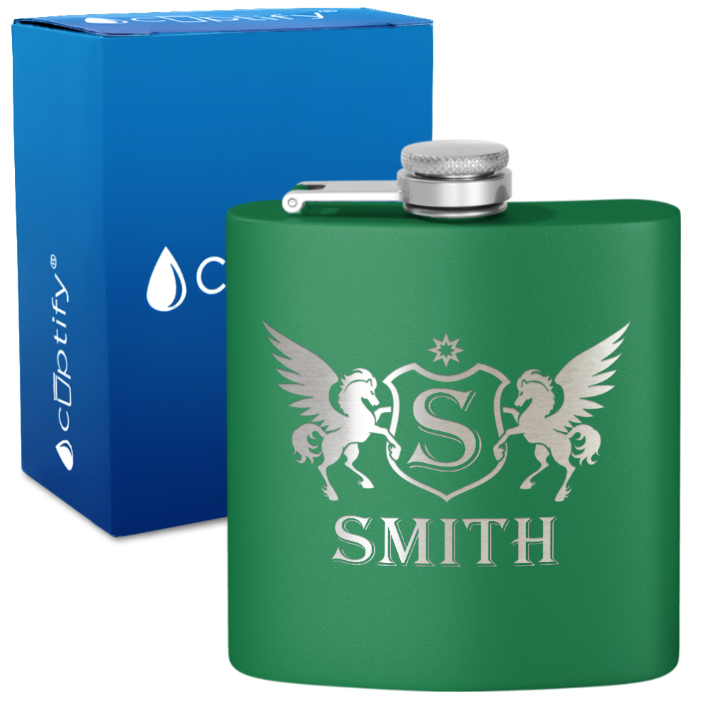 Personalized Pegasus 6oz Hip Flask